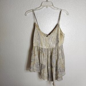 Nicholas k asymmetrical Metallic Gold Sleeveless Blouse Sz M